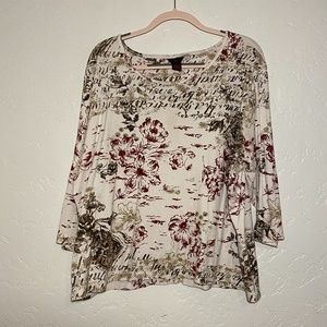 a/c bracelet sleeve blouse, size 2X.